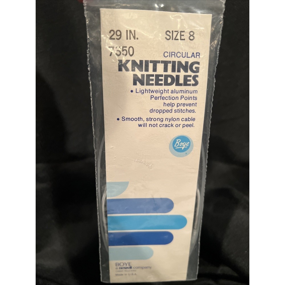 Vintage- New- Boye Circular Knitting Needles Size 8 29‎ Inch - Made In USA